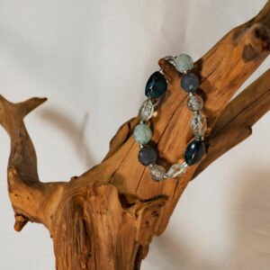 Blue Beaded Crystal Stretchy Bracelet