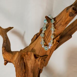 Light Blue Clear Beaded Stretchy Bracelet