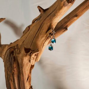 Blue Crystal Drop Earrings