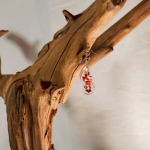 Red Flake Resin Earrings