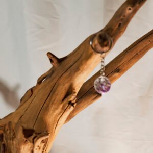 Purple Sparkle Resin Keychain