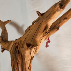 Maroon Crystal Drop Earrings