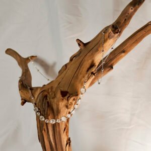 White frosted Bead Long Necklace