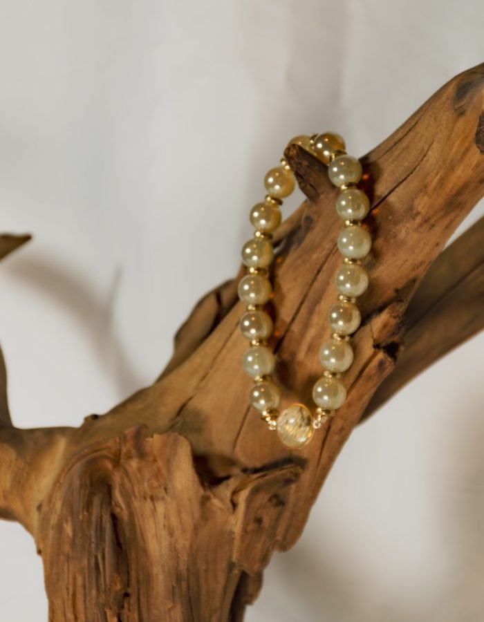 Ivory bead and Gemstone Bracelet