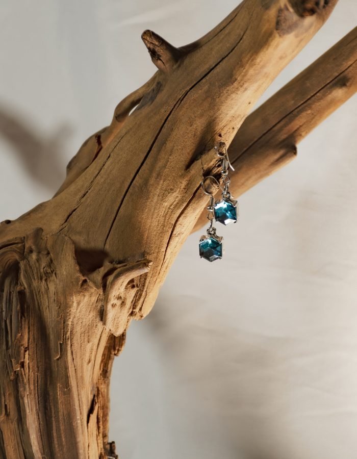 Blue Crystal Drop Earrings