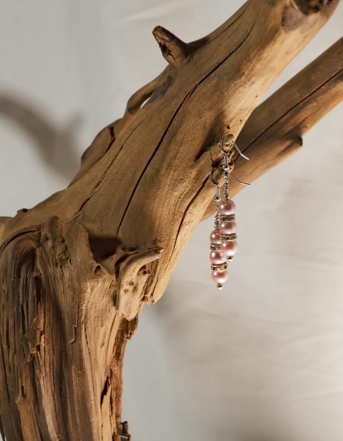 Pink Bead Drop Earrings