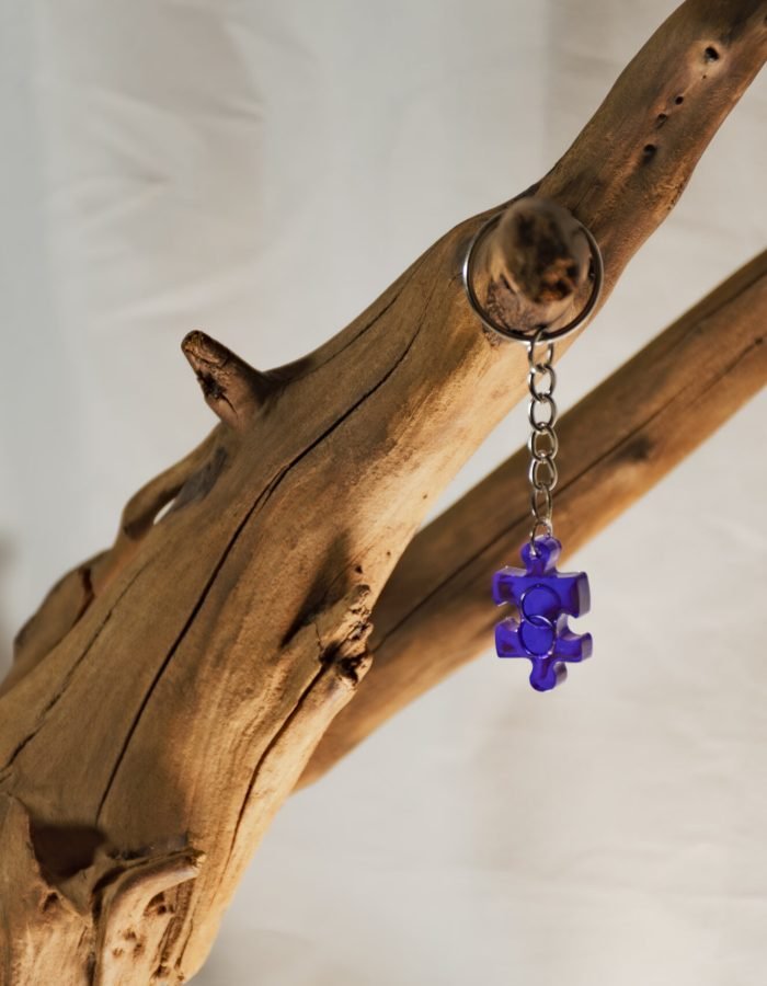 Glitter Puzzle Piece Keychain