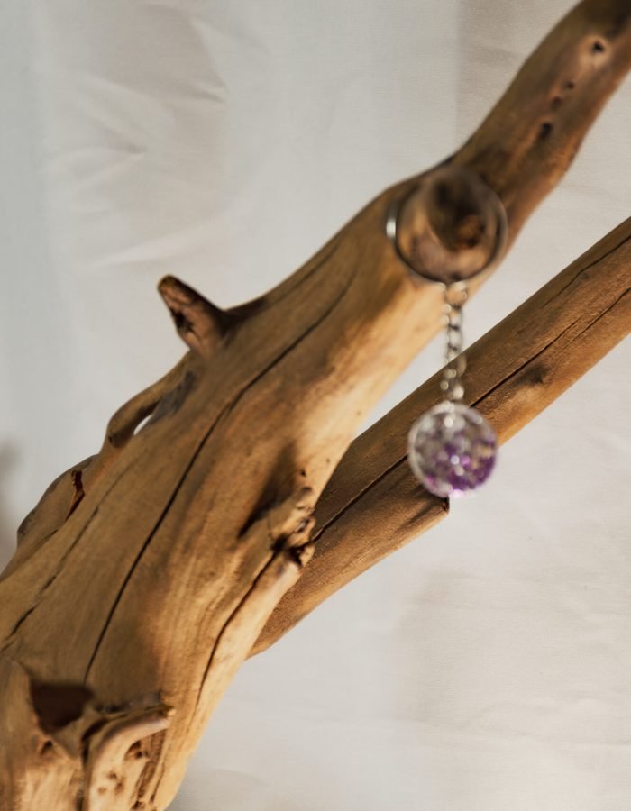 Purple Sparkle Resin Keychain