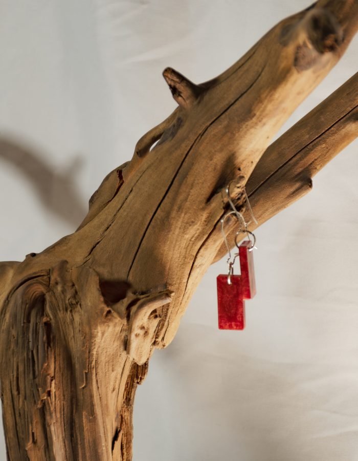 Red Glitter Drop Earrings